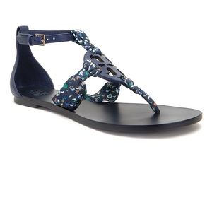 Tory Burch | Royal Navy Soleil Scarf Miller Leather Sandal